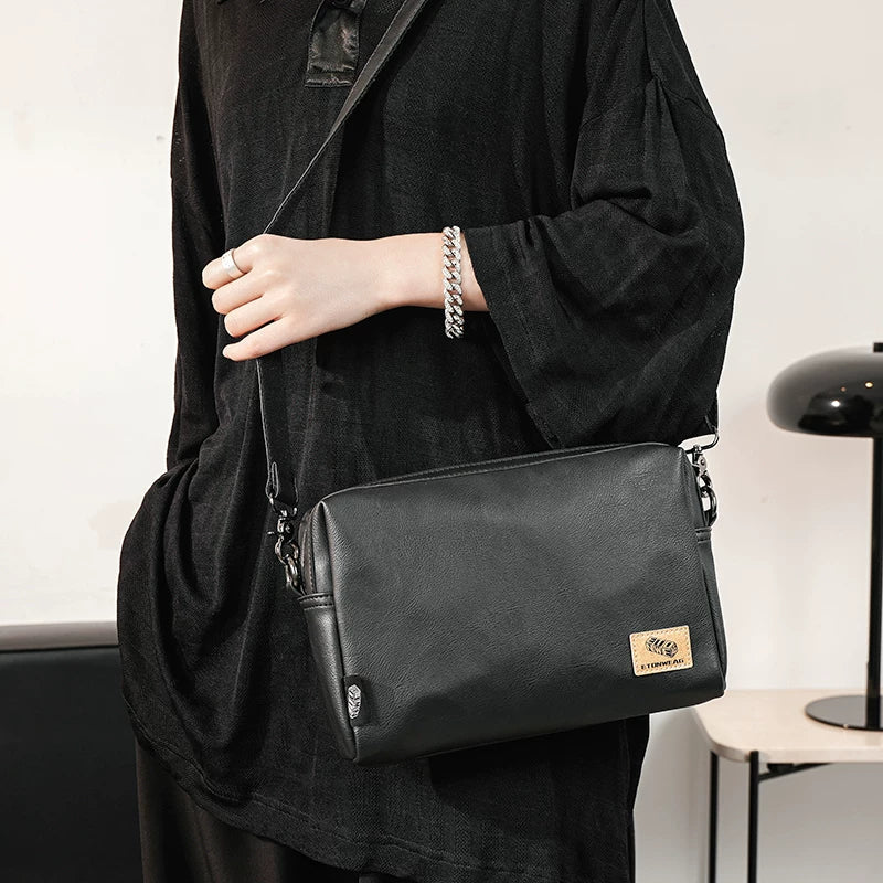 Retro Japanese-Style Small Square Messenger Bag - Minimalist Oxford Crossbody for Urban Commuting & Streetwear