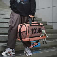 Water-Resistant Large Duffel Bag with Shoe Compartment - 50L Weekender Bag for Business Travel, Gym, and Maternity Hospital Stay