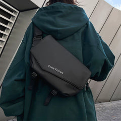 Waterproof Tech Sling Bag with Magnetic Buckle Minimalist Crossbody Chest Pack Slim Tactical Shoulder Bag for Men and Women