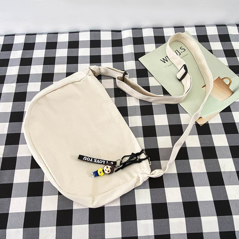 Durable Canvas Messenger Bag - Versatile Multi-Pocket Sling Bag for Students & Daily Commute