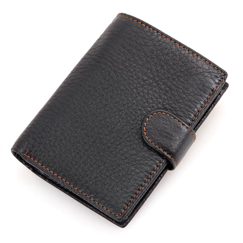 Crazy Horse Leather Handmade Genuine Leather Wallet Men'S Retro Large Capacity Anti-Rfid Theft Wallet Simple Multi-Card Slot Wallet
