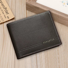 Modern Men's Slim Bifold Wallet - Multi-Functional Card Holder & Minimalist PU Leather Purse for Campus, Casual Wear & Gifting