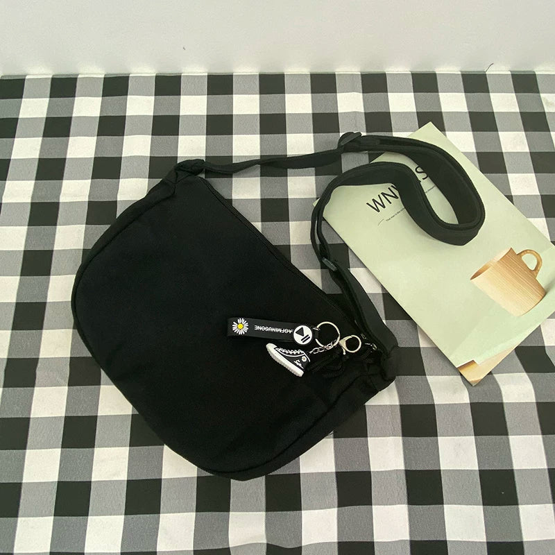 Durable Canvas Messenger Bag - Versatile Multi-Pocket Sling Bag for Students & Daily Commute