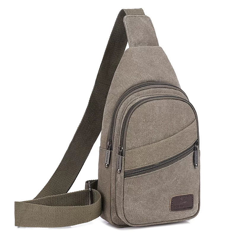 Large Capacity Oxford Canvas Chest Bag - Minimalist Crossbody Sling & Tech-Ready Shoulder Pack for Men