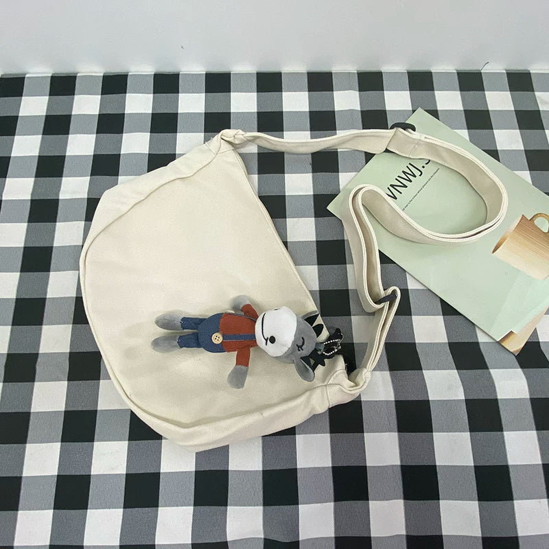 Durable Canvas Messenger Bag - Versatile Multi-Pocket Sling Bag for Students & Daily Commute