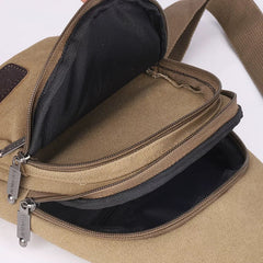 Large Capacity Oxford Canvas Chest Bag - Minimalist Crossbody Sling & Tech-Ready Shoulder Pack for Men