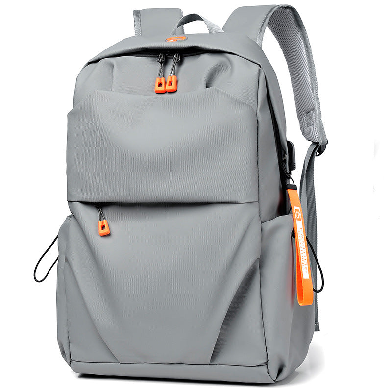 Backpack Men'S Large Capacity Business Travel Computer Backpack Junior High School College Student Bag Waterproof Casual Simple