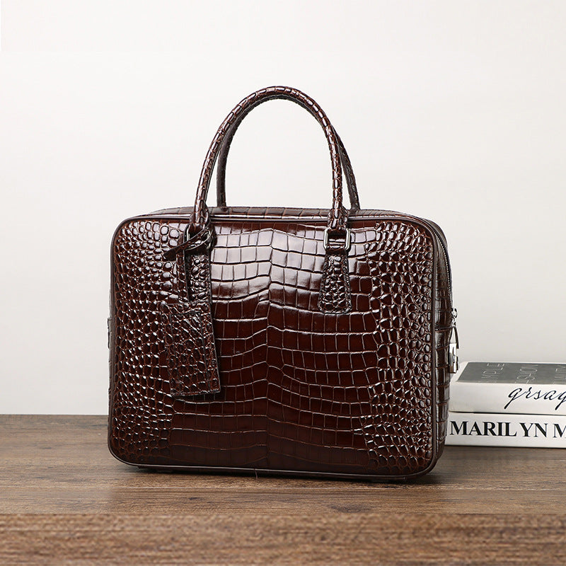 Crocodile Belly Pattern Men'S Classic Handbag Business Briefcase Large Capacity Men'S Bag Computer Bag Men'S Business Style