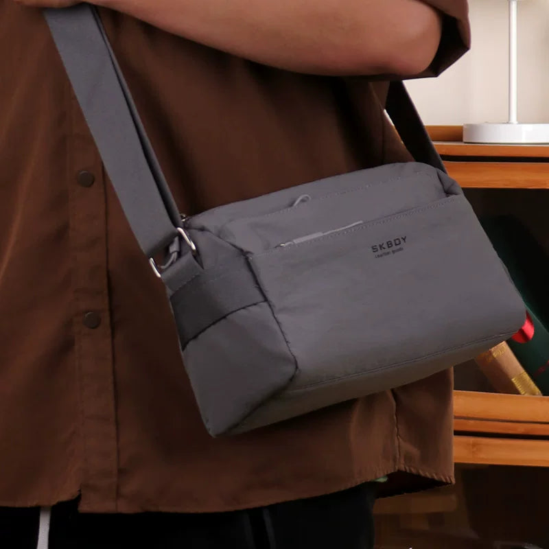 Water-Resistant Oxford Crossbody Bag - Large Capacity Men's Shoulder Sling for Commuting & Travel