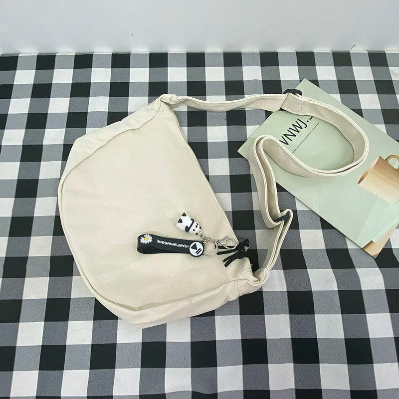 Durable Canvas Messenger Bag - Versatile Multi-Pocket Sling Bag for Students & Daily Commute