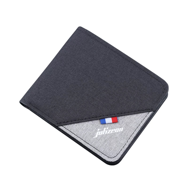 Men’s Ultra-Slim Canvas Bifold - Durable Lightweight Fabric Card Holder & Minimalist Wallet for Students & Young Professionals