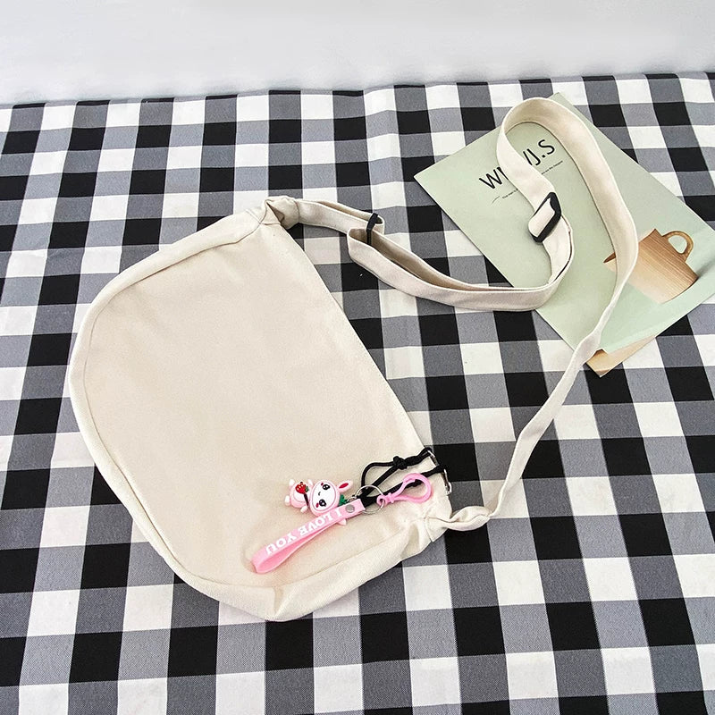 Durable Canvas Messenger Bag - Versatile Multi-Pocket Sling Bag for Students & Daily Commute
