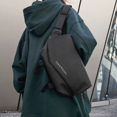 Waterproof Tech Sling Bag with Magnetic Buckle Minimalist Crossbody Chest Pack Slim Tactical Shoulder Bag for Men and Women