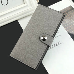 Men’s Ultra-Slim Long Wallet - Magnetic Buckle Card Holder & Phone Clutch - Minimalist Large Capacity Multi-Slot Purse for Students & Commuters