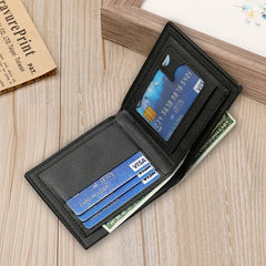 Modern Men's Slim Bifold Wallet - Multi-Functional Card Holder & Minimalist PU Leather Purse for Campus, Casual Wear & Gifting