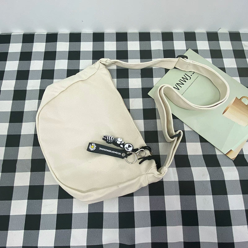 Durable Canvas Messenger Bag - Versatile Multi-Pocket Sling Bag for Students & Daily Commute