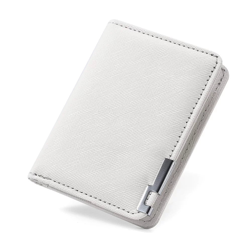 Elite Men's Saffiano Bifold: High-End Cross-Pattern Leather Card Holder with Multi-Slot Precision