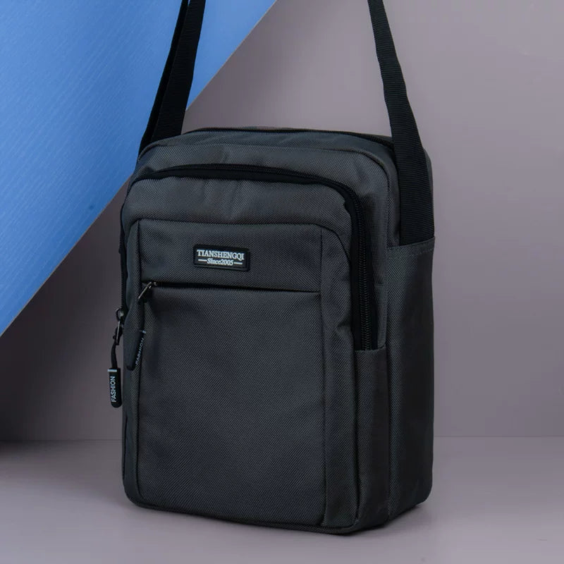 Large Capacity Oxford Messenger Bag - Durable Canvas Shoulder Sling for Men’s Daily Commute & Travel