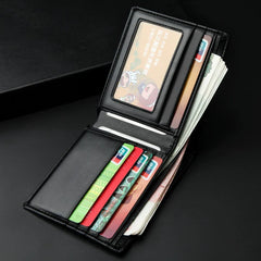 Minimalist Student Bifold: Trendy Korean-Style Slim Wallet for Young Men (Available in Horizontal & Vertical Styles)