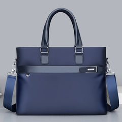 Professional Lightweight Business Briefcase — Water-Resistant Oxford Cloth Shoulder Bag — Trendy Large Capacity Laptop Messenger for Men