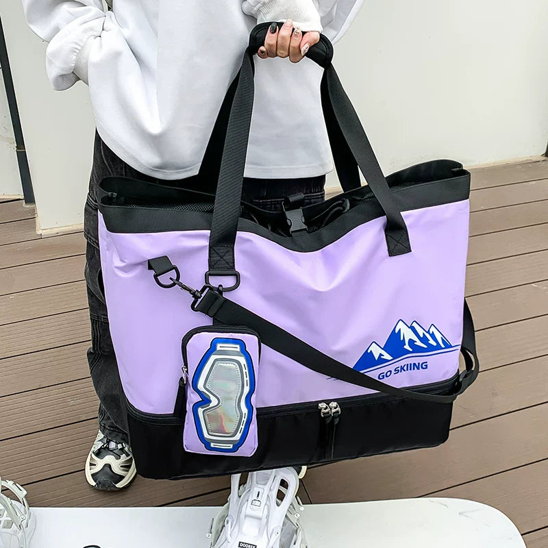 Extra Large Waterproof Travel Backpack for Business and Sports Wear-Resistant Carry-On Luggage Bag with Shoe Compartment for Fitness and Skiing