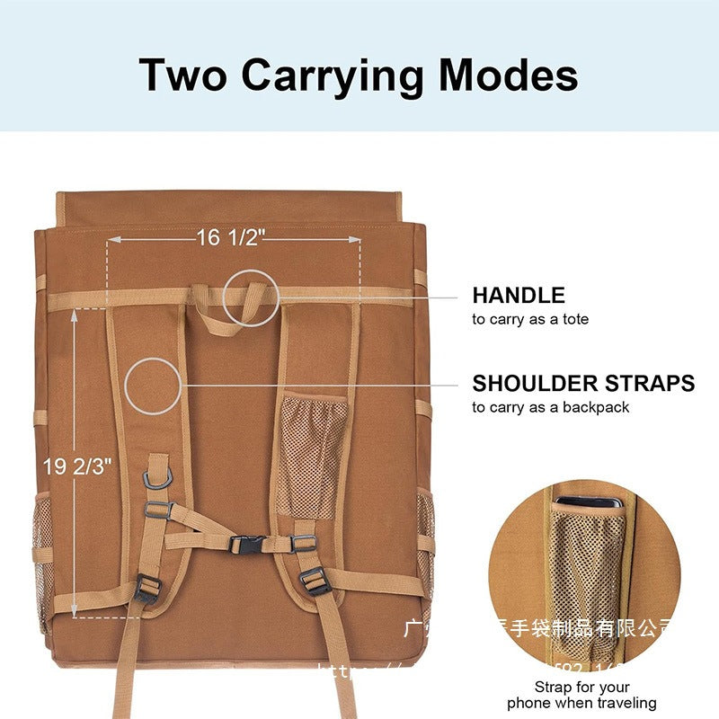 Professional Art Student Portfolio Bag — Multi-Functional Waterproof Drawing Board Backpack — Large Capacity Sketching & Painting Bag for Students and Artists