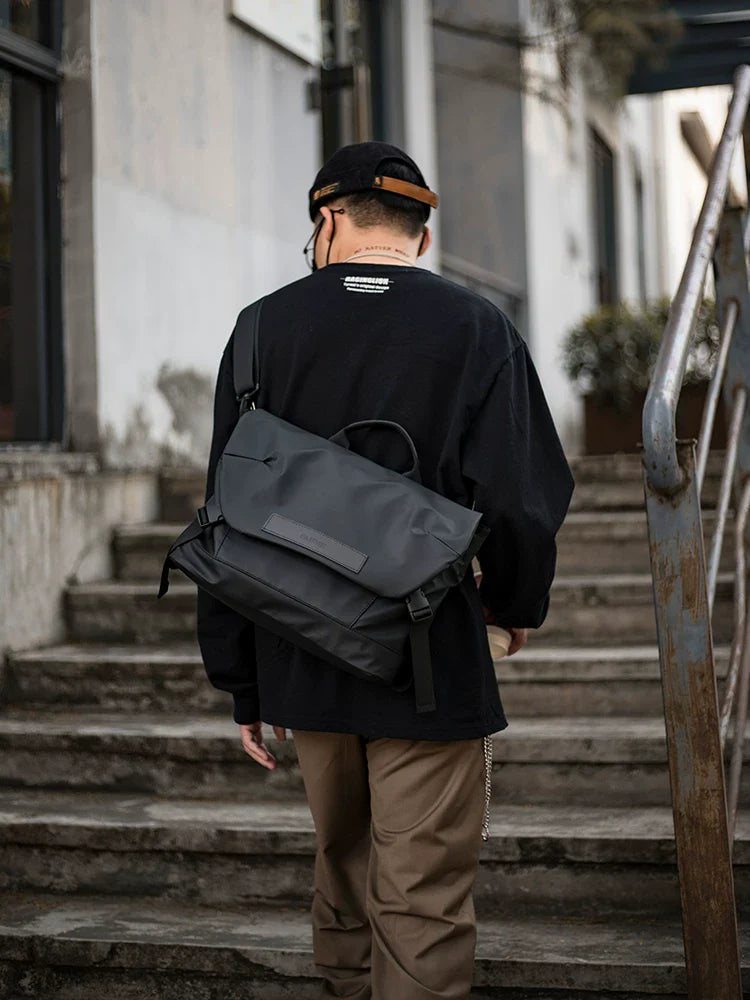 Water-Resistant Oxford Messenger Bag - Durable Cycling Sling & Large Capacity Workwear Shoulder Pack