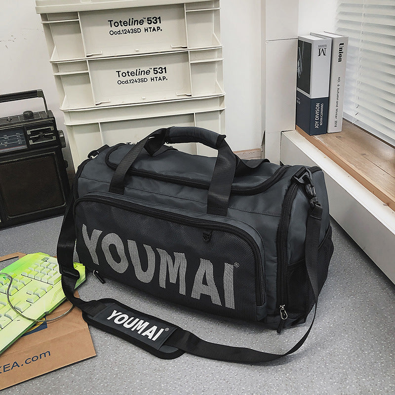 Water-Resistant Large Duffel Bag with Shoe Compartment - 50L Weekender Bag for Business Travel, Gym, and Maternity Hospital Stay