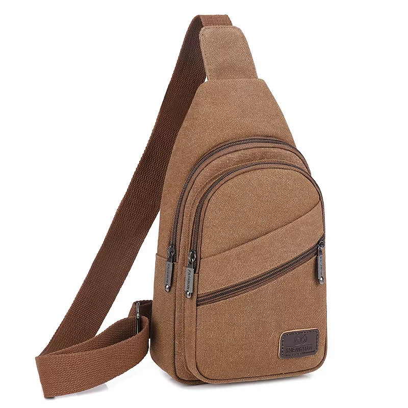 Large Capacity Oxford Canvas Chest Bag - Minimalist Crossbody Sling & Tech-Ready Shoulder Pack for Men
