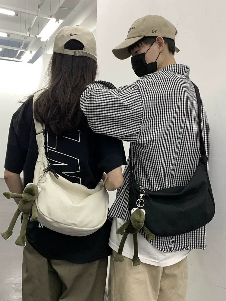 Durable Canvas Messenger Bag - Versatile Multi-Pocket Sling Bag for Students & Daily Commute