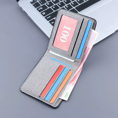 Men’s Ultra-Slim Canvas Bifold - Durable Lightweight Fabric Card Holder & Minimalist Wallet for Students & Young Professionals