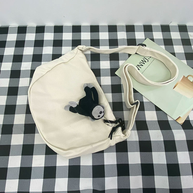 Durable Canvas Messenger Bag - Versatile Multi-Pocket Sling Bag for Students & Daily Commute