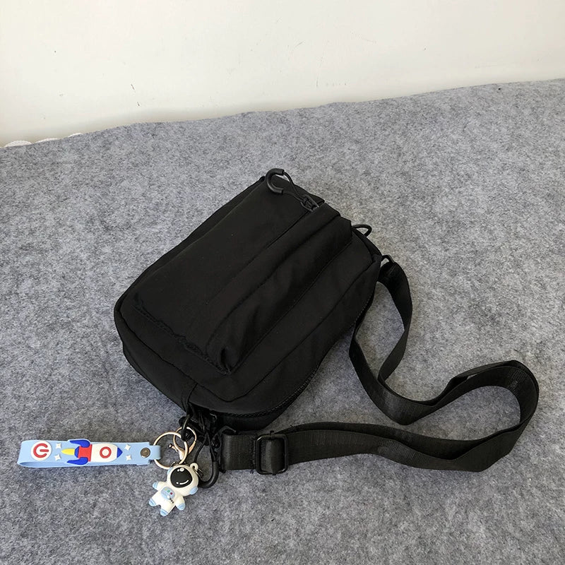 Minimalist Waterproof Crossbody Sling Bag Japanese Streetwear Small Square Shoulder Bag for Men and Women Versatile Urban Messenger Pack