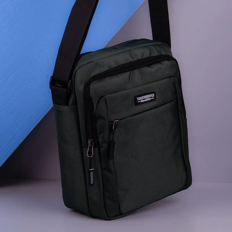 Large Capacity Oxford Messenger Bag - Durable Canvas Shoulder Sling for Men’s Daily Commute & Travel