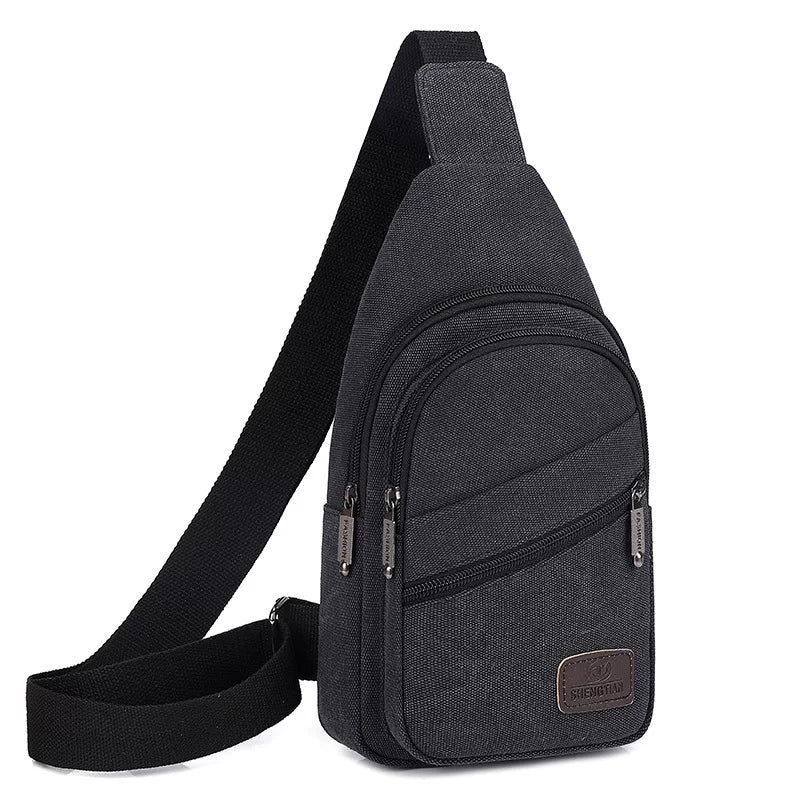 Large Capacity Oxford Canvas Chest Bag - Minimalist Crossbody Sling & Tech-Ready Shoulder Pack for Men