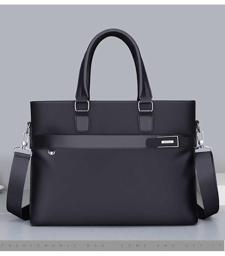 Professional Lightweight Business Briefcase — Water-Resistant Oxford Cloth Shoulder Bag — Trendy Large Capacity Laptop Messenger for Men