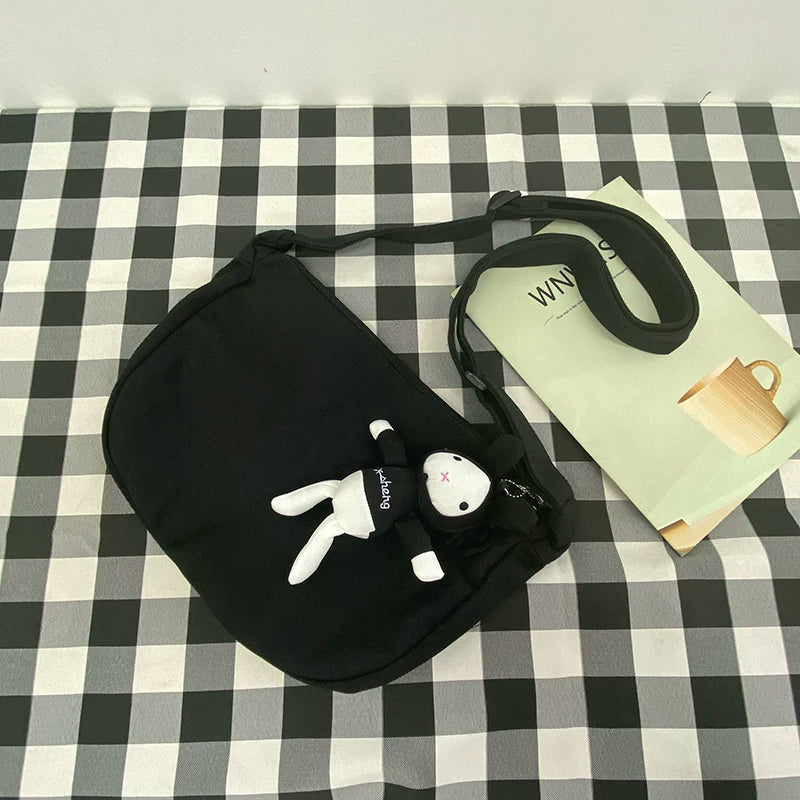 Durable Canvas Messenger Bag - Versatile Multi-Pocket Sling Bag for Students & Daily Commute