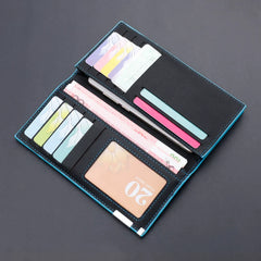 Men'S Wallet, Long Wallet With Rim, Korean Style Men'S Multi-Card Slot Ticket Holder That Can Hold Mobile Phone, Thickened Clutch