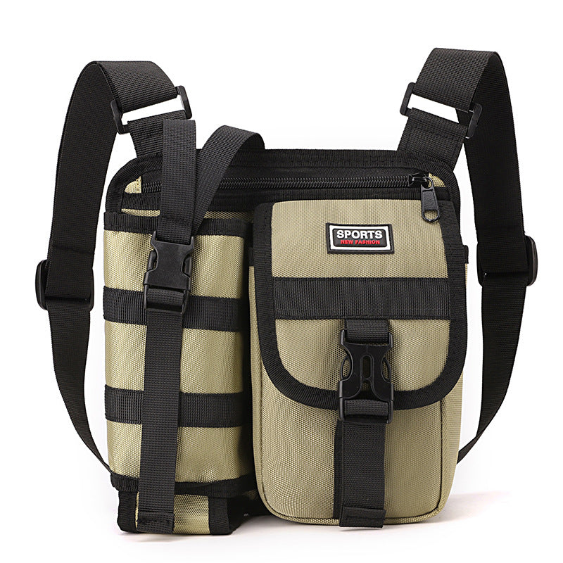 Water-Resistant Men's Crossbody Sling Bag - Compact Outdoor Shoulder Pack with Water Bottle Holder and Phone Pocket for Travel and Sports
