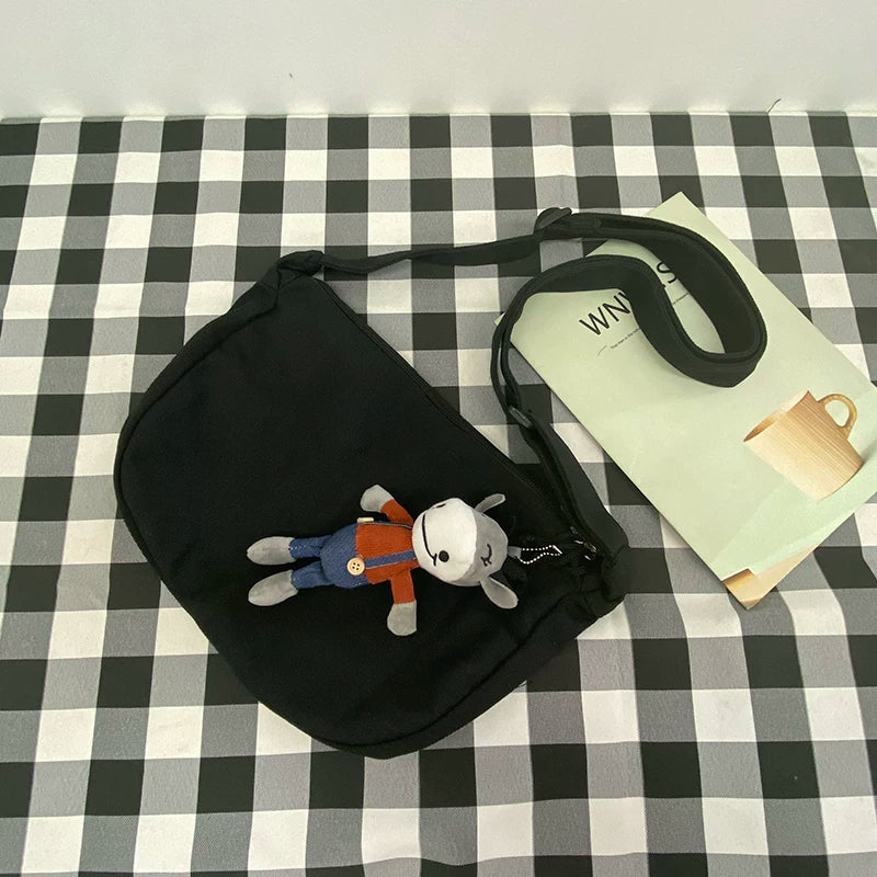 Durable Canvas Messenger Bag - Versatile Multi-Pocket Sling Bag for Students & Daily Commute