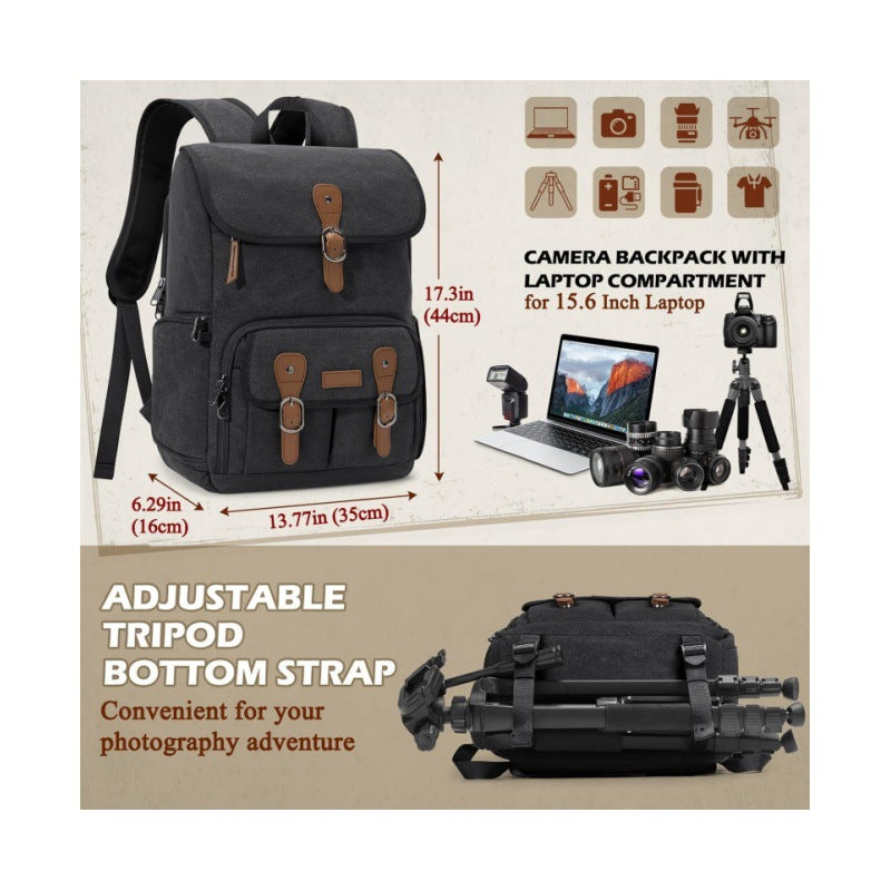 Professional Waterproof Canvas Photography Backpack — Large-Capacity Anti-Theft SLR/DSLR Camera Bag — Multi-Functional Drone & Outdoor Travel Gear Pack
