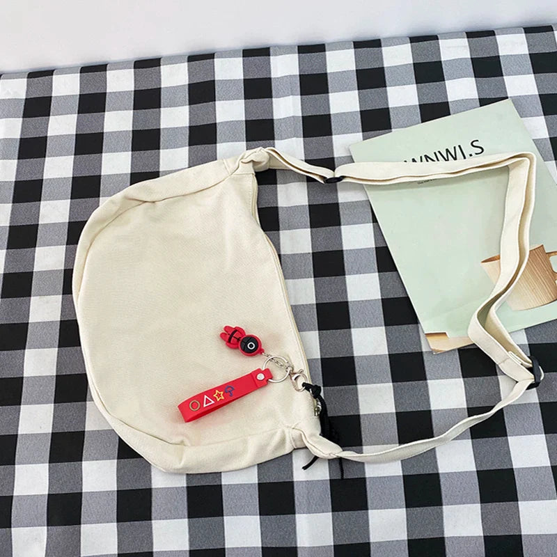 Durable Canvas Messenger Bag - Versatile Multi-Pocket Sling Bag for Students & Daily Commute