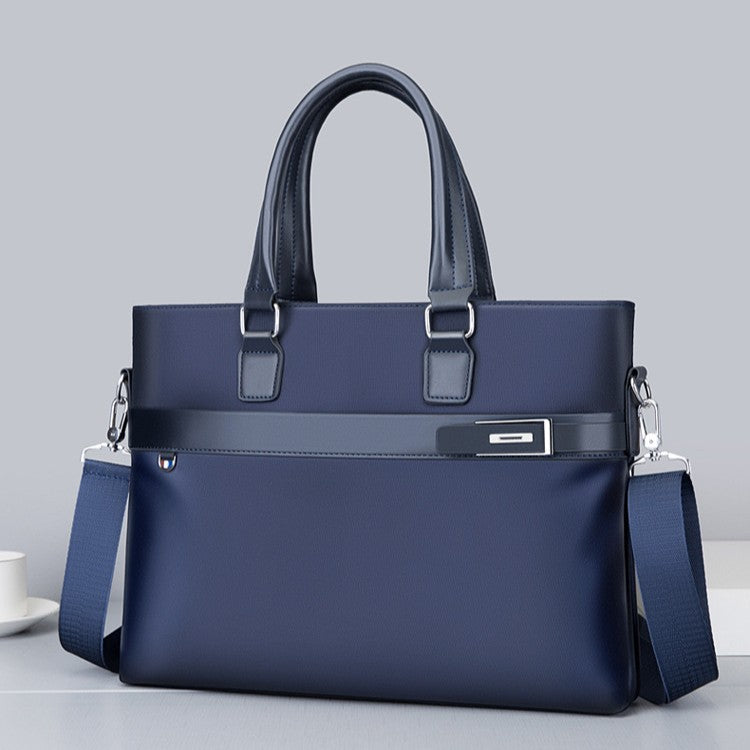 Professional Lightweight Business Briefcase — Water-Resistant Oxford Cloth Shoulder Bag — Trendy Large Capacity Laptop Messenger for Men