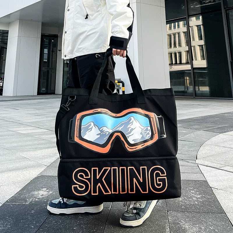 Extra Large Waterproof Travel Backpack for Business and Sports Wear-Resistant Carry-On Luggage Bag with Shoe Compartment for Fitness and Skiing