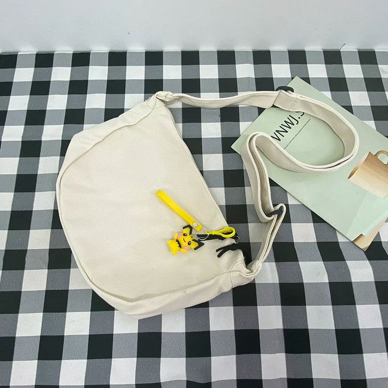 Durable Canvas Messenger Bag - Versatile Multi-Pocket Sling Bag for Students & Daily Commute