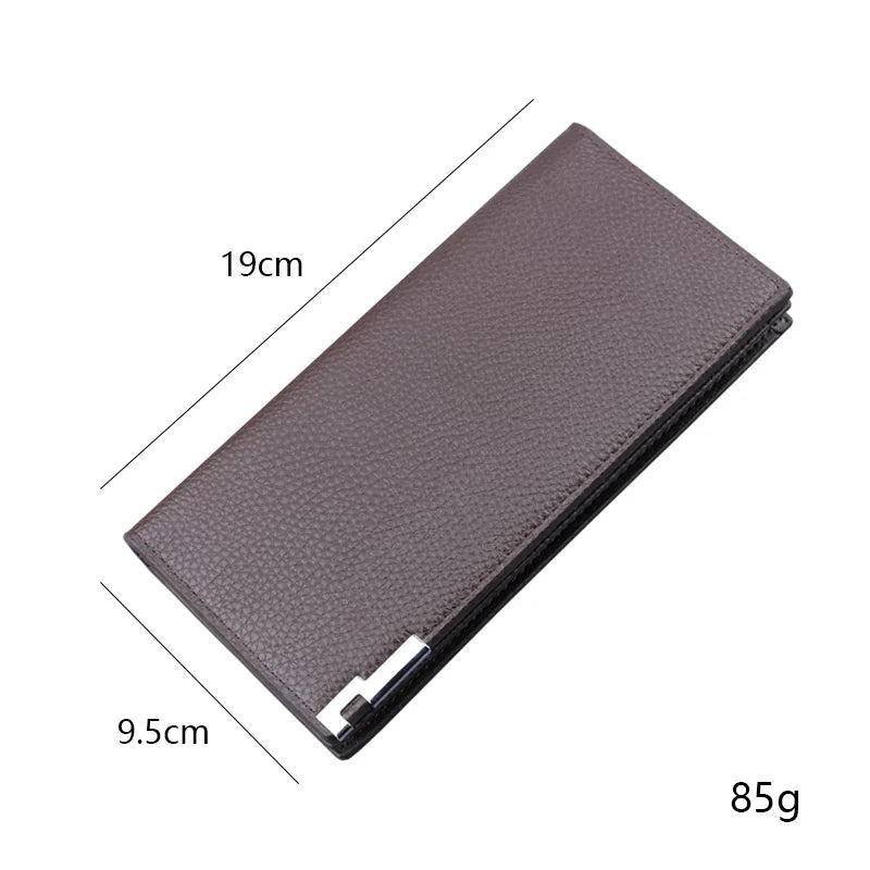 Urban Minimalist Men's Slim Bifold - Large Capacity Multi-Slot Wallet - Trendy Vegan Leather Card Holder for College Students & Daily Carry