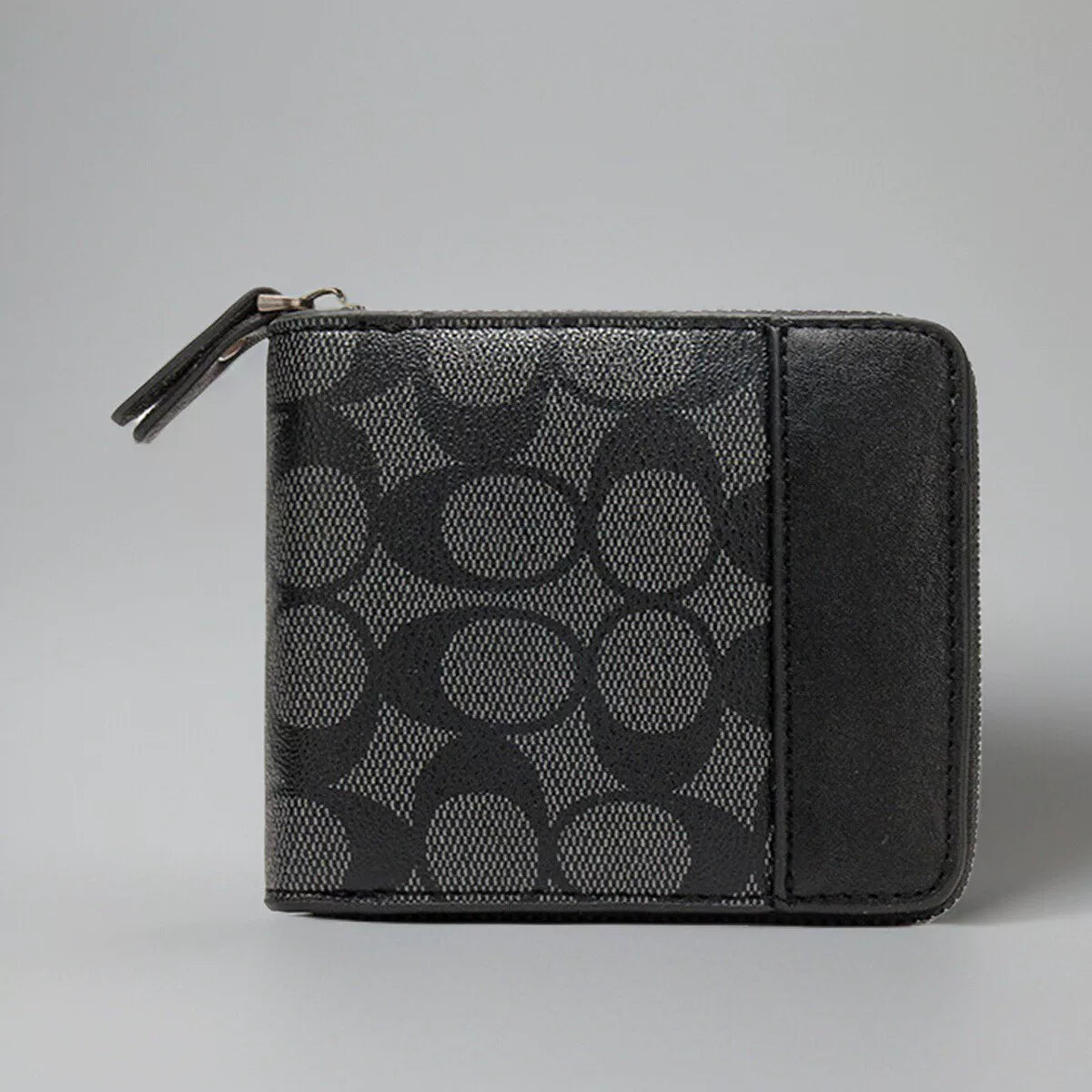 Minimalist Men's Bifold Wallet: Slim Multi-Card Organizer with Zippered Coin Pocket & Modern Matte Finish