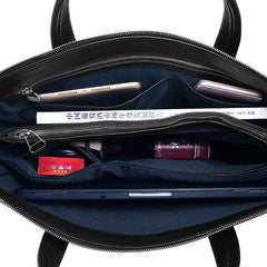 Premium First-Layer Cowhide Briefcase | Professional Full-Grain Leather Business Bag | Luxury Handheld Laptop Tote for 14" to 15.6" Notebooks