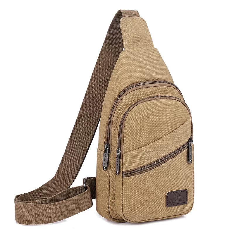 Large Capacity Oxford Canvas Chest Bag - Minimalist Crossbody Sling & Tech-Ready Shoulder Pack for Men