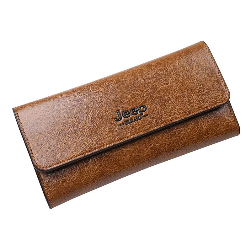 RFID Blocking Men's Long Wallet Slim Card Organizer Premium Textured Leather Travel Clutch for Business & Daily Use